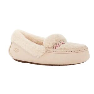UGG 10M Ansley Cream Braid Slippers